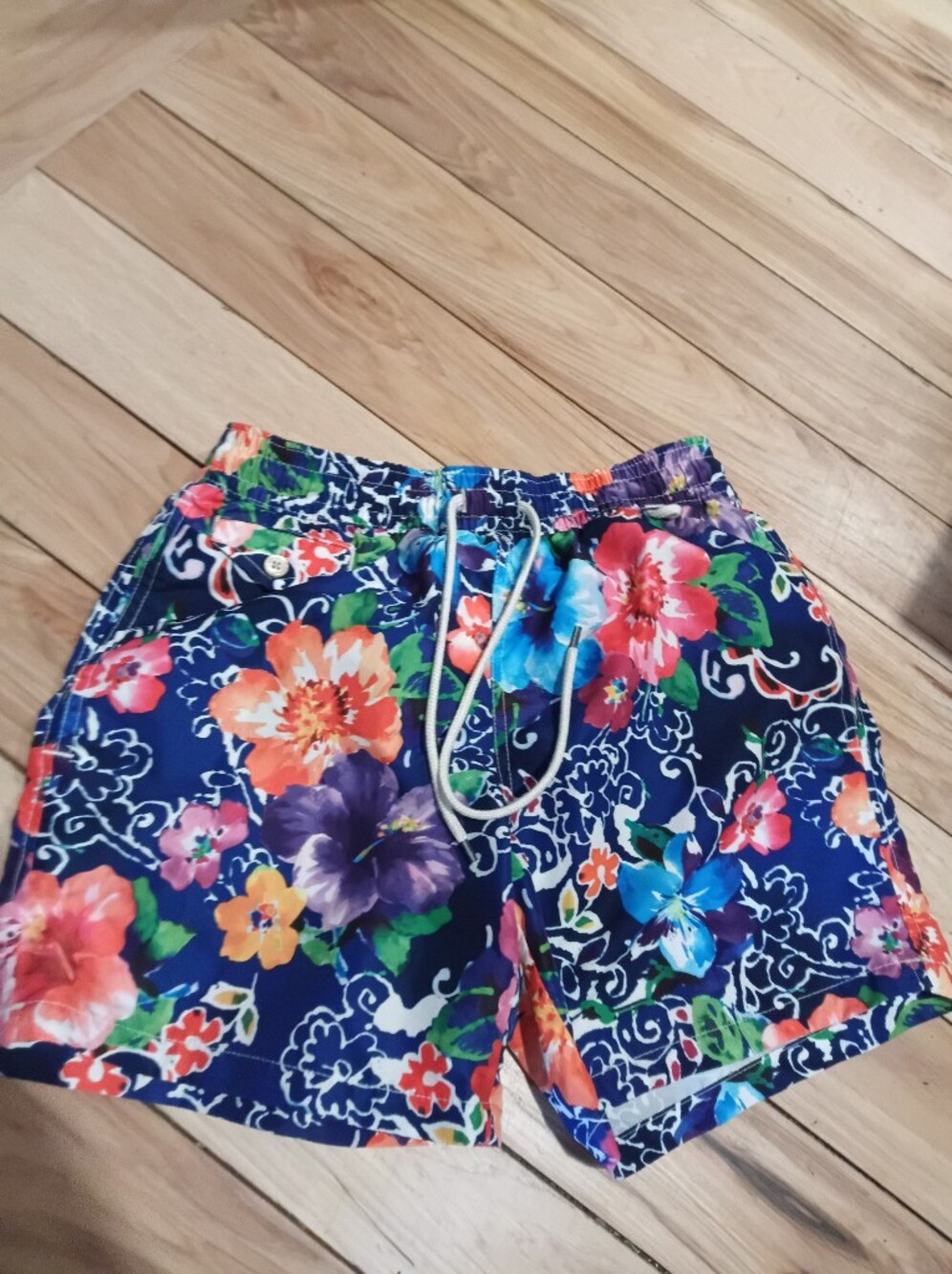 Mens Polo Ralph Lauren Floral Drawstring Swim Shorts Suit Trunks - Small